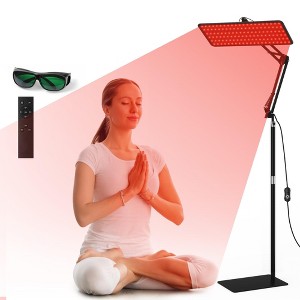 Morfone infrared light therapy lamps with wavelengths of 660nm, 850nm and 940nm. A red light therapy device equipped with a wireless remote control. - 1 of 4