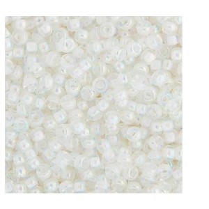 John Bead Miyuki Glass Seed Beads 11/0 (22gms), White AB Lined-Dyed [DB0284] - 1 of 2