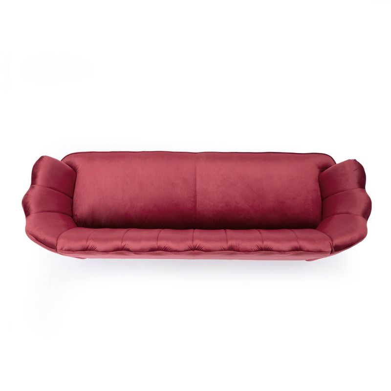 Reitz Modern Glam Velvet Channel Stitch 3 Seater Shell Sofa - Christopher Knight Home, 6 of 13