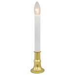 Northlight 9" White and Gold C7 Light Christmas Candle Lamp with Timer