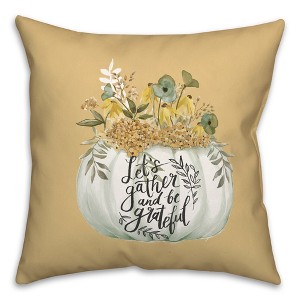 Creative Products Pumpkin Watercolor Florals 2 18 x 18 Spun Poly Pillow - 1 of 3