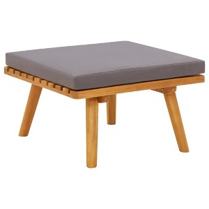 vidaXL Patio Footstool with Cushion 23.6"x23.6"x11.4" Solid Acacia Wood - 1 of 4