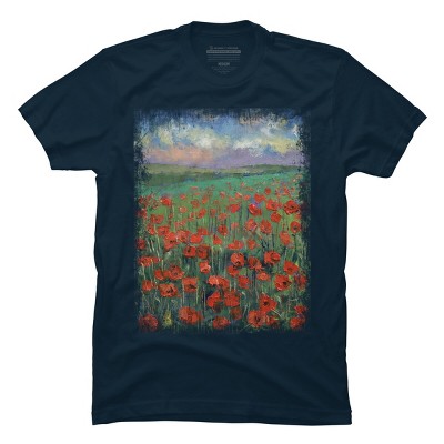 Men's Design By Humans POPPIES By creese T-Shirt