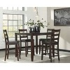 Coviar Counter Height Dining Table Set Brown - Signature Design by Ashley: 5-Piece, Faux Leather Chairs, Wood Frame - 2 of 4