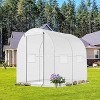 Coucheta Walk-in Tunnel Greenhouse Collection - Heavy Duty with 4 Ventilated Mesh Windows & Zippered Roll-Up Door, Multiple Cover Options - 2 of 4