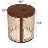Lyngins Natural Wood Outdoor Side Table with Storage, 15.7” Round End Table, Hollow Woven Side Table, Indoor/Outdoor Small Table for Garden/Balcony - 2 of 4