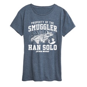 Women's - Star Wars - Property Of The Smuggler Han Solo Short Sleeve Graphic T-Shirt - 1 of 4