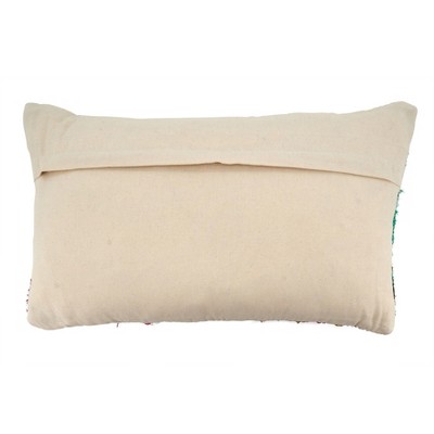 Multi-Colored Chindi Rectangular Throw Pillow with Poly Filling