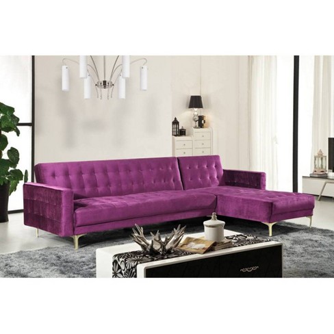 Kiefer Right Facing Sectional Sofa Purple Chic Home Design Target