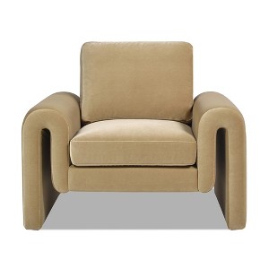 Mason 40" Arched Arm Chair, Camel Brown Beige Performance Velvet - 1 of 4