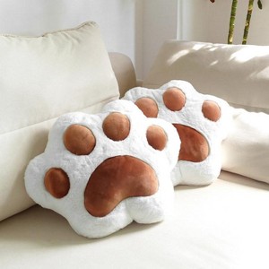 Gooby Adorable Cat Paw Throw Pillow, Soft Plush Cushion for Sofa, Bed, Office, Cozy Cat Claw Design - 1 of 2