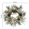 Mlmh & Kngwa 20 Inch Christmas Door Decorations Wreath with Warm Lights - 2 of 4