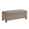 PAGED 45 Inch Button Tufted Storage Ottoman Bench Modern PU Leather Bench with Wood Frame for Living Room, Bedroom, Entryway - 4 of 4