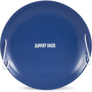Slippery Racer ProDisc 26 Inch Heavy Duty Aluminum Iron Alloy Met0al Kids Saucer Snow Sled with Dual Riveted Soft Grip Rope Handles. - 1 of 4