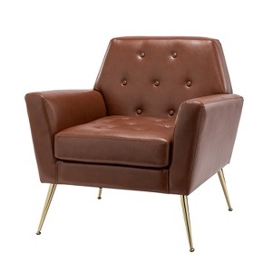 Maris Wooden Upholstered Contemporary Accent Armchair with Button-tufted for Bedroom Living Room  | ARTFUL LIVING DESIGN - 1 of 4