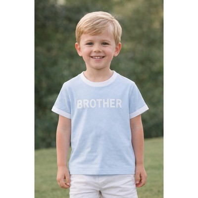 Bits & Bows Kids Boys' Brother Crewneck T-Shirt, Blue, 5/6 — фото 3