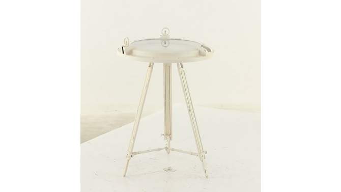 Coastal Compass Metal Accent Table White - Olivia &#38; May, 2 of 8, play video