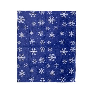 Snowflakes 50" x 60" Plush Christmas Throw Blanket - 1 of 2