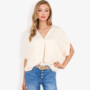 Anna-Kaci Women's V-Neck Dolman Sleeve Blouse - 1 of 4