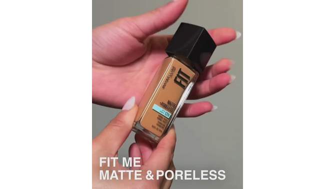 Maybelline Fit Me Matte + Poreless Oil Free Liquid Foundation - 1 fl oz, 2 of 17, play video