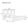 Queen/King Size Platform Bed with Tall Headboard, Vintage Pinewood Bed Frame, Traditional Style - ModernLuxe - 3 of 4