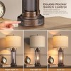 ROTTOGOON Farmhouse Table Lamps with USB A+C Charging Ports, Frosted Glass Lamp for Bedroom Living Room Entryway, Bulbs Included, Bronze - 2 of 4
