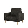Sapphtopaz Modern Accent Chair with Track Arms Upholstered Reading Chair with Welt Trim Wood Legs Leisure Lounge Chair for Living Room, Bedroom - 2 of 4