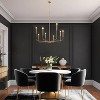 LNC Concise Modern Candle Chandelier,19.7"/26"/31.5", Gold/Black - 2 of 4