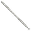 Black Bow Jewelry 9mm Sterling Silver Polished X and Heart Link 7 Inch Bracelet - 2 of 4