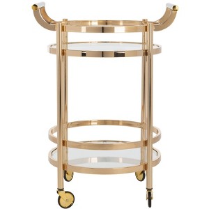 Sienna 2 Tier Round Bar Cart - BCT8001 - Safavieh - 1 of 4