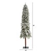 8ft Nearly Natural Pre-Lit Flocked Slim Grand Alpine Artificial Christmas Tree Clear Lights - 2 of 4