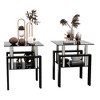 Syemin Side Table SEt of 2, Double Layer Coffee Table with Stylish Glass Tabletop for Living Room Terrace Bedroom, Clear, 17.72"*17.72"*20.5" - 2 of 4
