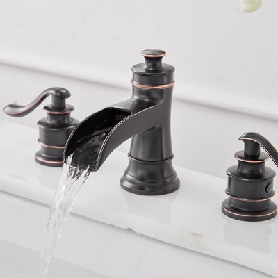 Oil Rubbed Bronze 8-Inch Widespread Double Handle Bathroom Faucet