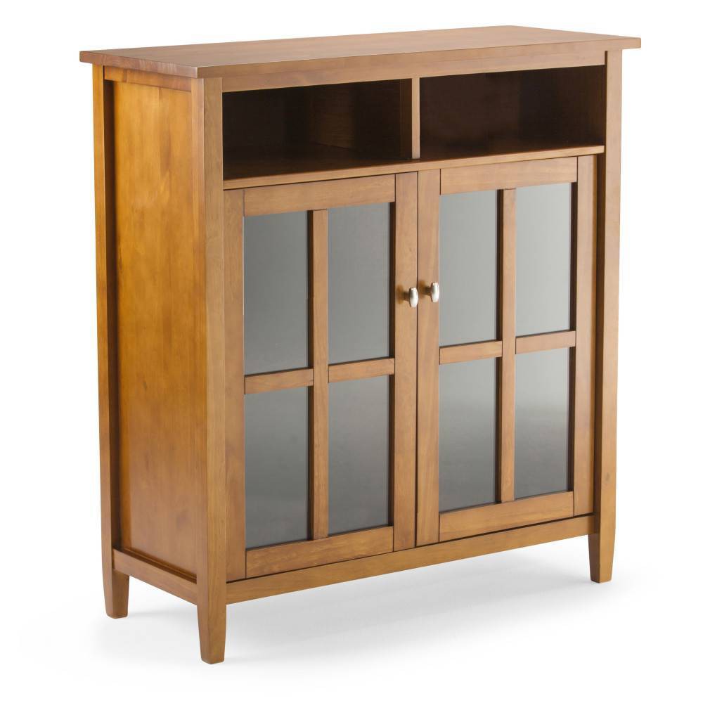 Photos - Display Cabinet / Bookcase 39" Norfolk Medium Storage Media Cabinet Light Golden Brown - WyndenHall