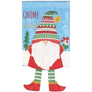 Magnolia Garden Gnome for Holidays Christmas 13 x 24 Inch Polyester Crazy Legs Garden Flag - 1 of 2