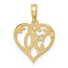 Black Bow Jewelry 14k Yellow Gold 50 Heart Scroll Design Pendant, 14mm - 3 of 4