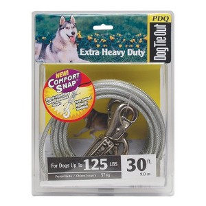 PDQ Silver Tie-Out Vinyl Coated Cable Dog Tie Out X-Large - 1 of 1
