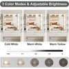 Garvee Vanity Desk with Led Lighted Mirror, 5 Sliding Drawers & 6 Open Shelves, 3 Color Lighting Modes Brightness Adjustable,White - 4 of 4