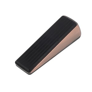 Unique Bargains Door Stop Under-Door Installation Striped Zinc Alloy Rubber 4.72"x1.26"x1.18" 1 Pc - 1 of 4