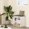 Shoe Bench with Storage Cushioned Seat, Wooden Shoe Rack Organizer Adjustable Shelves Side Pockets, Entryway Bench for Hallway Living Room - 2 of 4