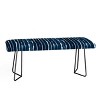 Ninola Design Navy Ink Striped Bench Blue/Black - Deny Designs: Faux Leather, Steel Legs, 46"W - 2 of 2