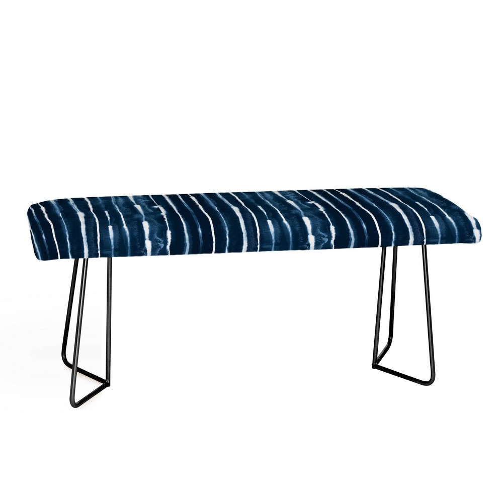 Photos - Chair Ninola Design Navy Ink Striped Bench Blue/Black - Deny Designs