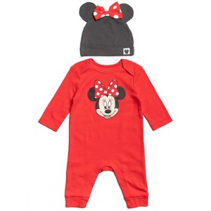Disney Winnie the Pooh 101 Dalmatians Lion King Mickey Mouse Minnie Mouse Baby Snap Coverall and Hat Newborn to Infant - 1 of 4