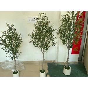 Artificial Curved Olive Tree - Regular Faux Plant for Indoor/Outdoor/Home Decor (1 Piece) - 1 of 1
