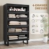 Nasitip 5 Drawer Dresser for Bedroom, 45.2" Tall Drawer with Storage, Wooden Closet Chest Storage for Living Room, Hallway, Entryway, Black - 4 of 4