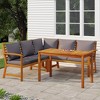 vidaXL Patio Dining Set Natural wood & Dark Grey - 2 of 4