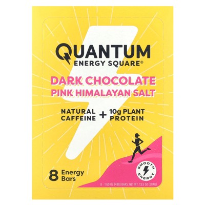 QUANTUM Dark Chocolate Pink Himalayan Salt Coffee Infused Squares, 1.69 OZ