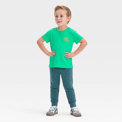 Toddler Boys' St. Patrick's Day Sham Rock T-Shirt - Cat & Jack™ and Jogger Pants Set - Cat & Jack™ Jade Green