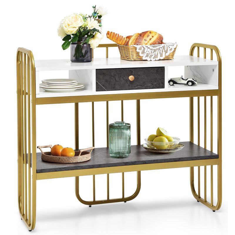 Costway Console Table with Drawer Storage Shelf Wide Tabletop Modern for Entryway, 1 of 10
