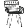 vidaXL Garden Chair Set of 2 Brown Steel, Polyethylene Rattan Medium - 3 of 4